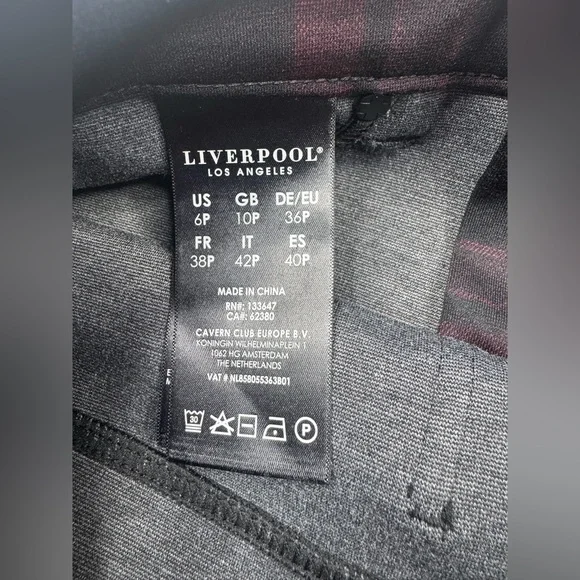 NWT Liverpool Jeans Stretch Plaid Ponte Pants Womens Size 6 Petite - Picture 7 of 12
